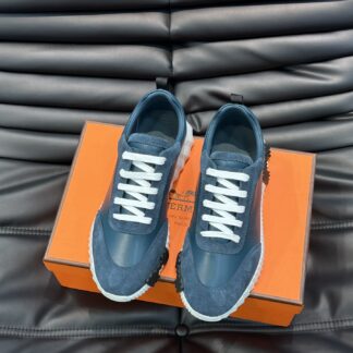 Hermès Men's Soft Lightweight Dark Blue Low-Top Casual Sneakers