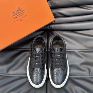 Hermès Men's Soft Lightweight Black Low-Top Casual Sneakers