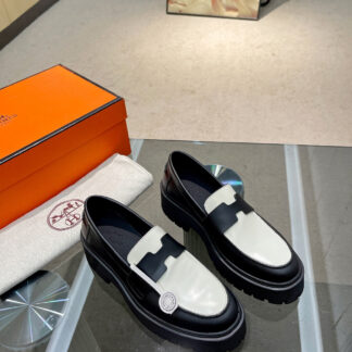 Hermes thick-soled Kelly comfortable loafers