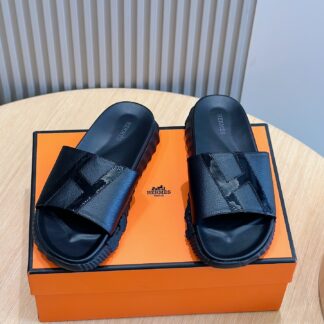 Hermès Men's Black Ultra Light Comfort Slippers