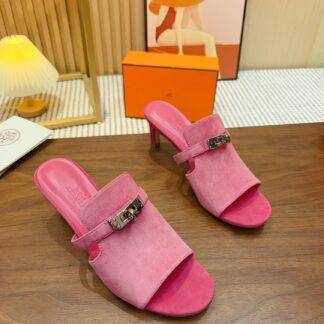 Hermès new handmade pink stiletto sandals