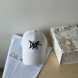 Dior simple white baseball cap