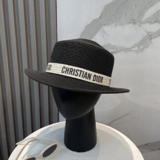 Dior all-match flat straw hat