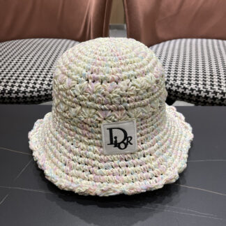 Dior colorful straw bucket hat