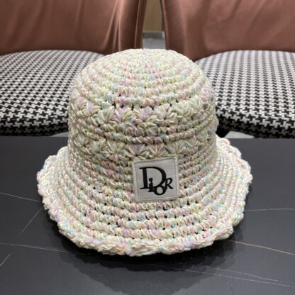 Dior colorful straw bucket hat