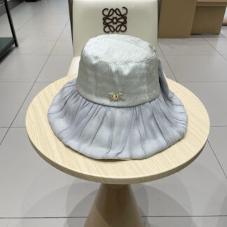 Dior big bow pleated design versatile bucket hat