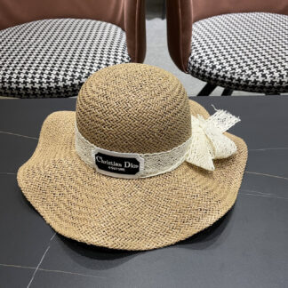 Dior Bow Straw Sun Hat