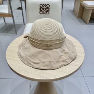 Dior bow visor straw hat