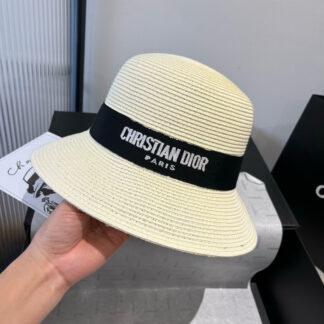 Dior simple letter embroidered basin hat