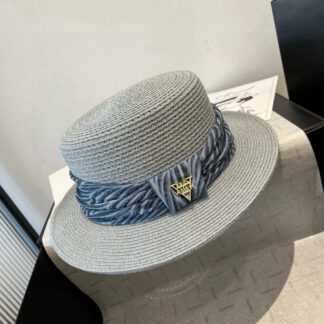Louis Vuitton Gold and Straw Hat