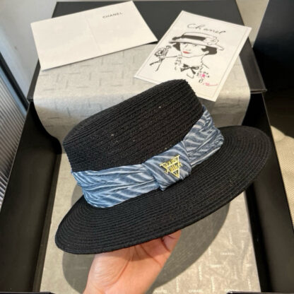 Louis Vuitton Gold and Straw Hat