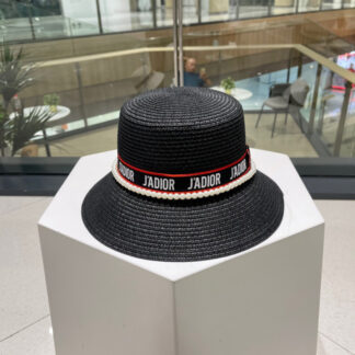 Dior exquisite pearl embellished straw hat