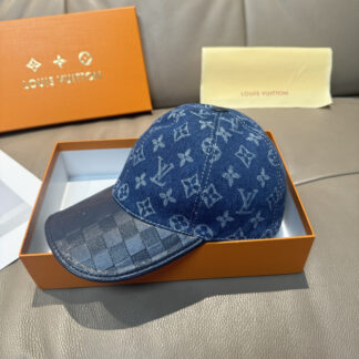 Louis Vuitton embossed leather baseball cap