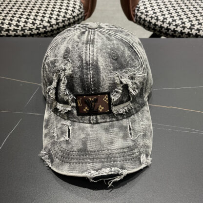 Louis Vuitton denim ripped baseball cap