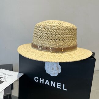 Dior raffia flat cap