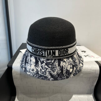 Dior old flower fashion straw hat