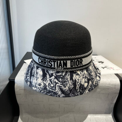 Dior old flower fashion straw hat