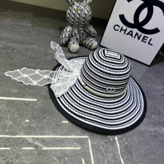 Dior lace pearl bow bucket hat