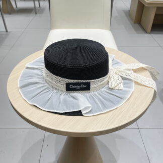 Dior lace straw hat
