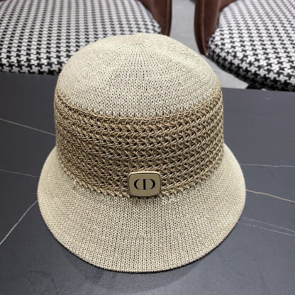 Dior hollow sun protection contrast color sun hat - Image 2
