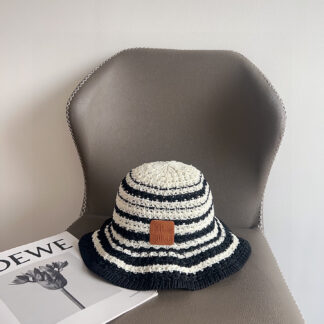 Dior colorblock woven simple bucket hat