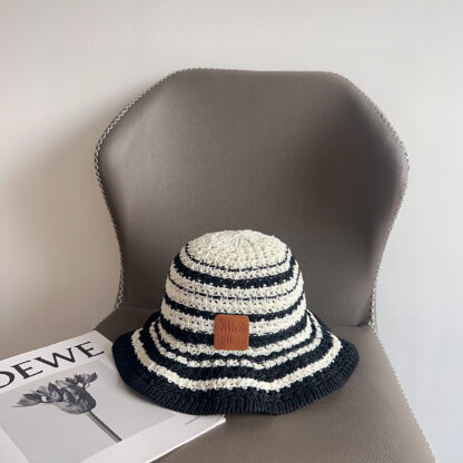 Dior colorblock woven simple bucket hat