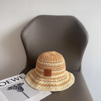 Dior colorblock woven simple bucket hat