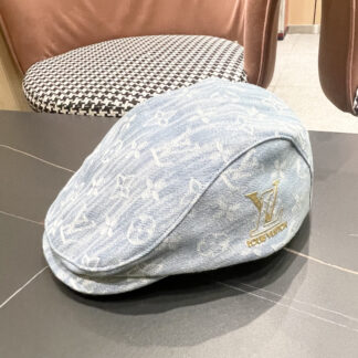 Louis Vuitton fashionable versatile denim jacquard beret breathable sun hat