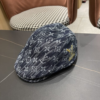 Louis Vuitton fashionable versatile denim jacquard beret breathable sun hat