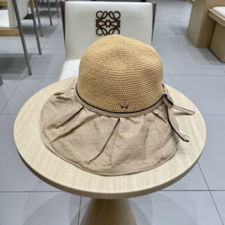 Hermes summer new knitted bow sun hat