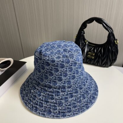 Dior new large brim denim bucket hat - Image 2