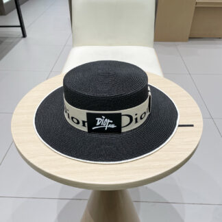 Dior new flat straw hat