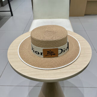 Dior new flat straw hat
