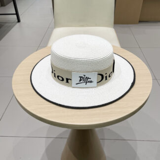 Dior new flat straw hat