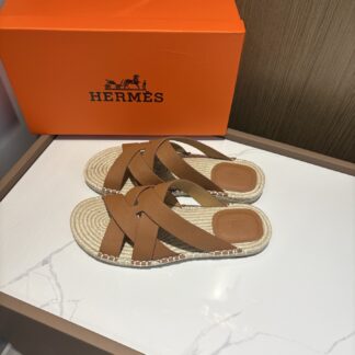 Hermès men's versatile, comfortable, non-slip brown casual slippers