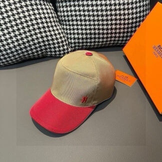 Hermès colorblock breathable canvas baseball cap