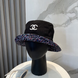 Chanel double-sided embroidered bucket hat