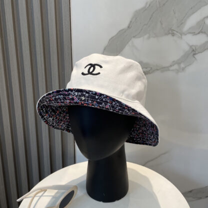 Chanel double-sided embroidered bucket hat