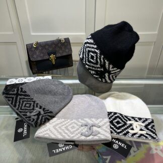 Chanel autumn and winter fashion soft knitted hat