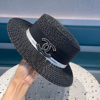Chanel Camellia Hepburn Retro Flat Straw Hat