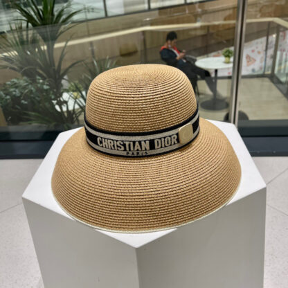 Dior casual large brim straw sun hat - Image 2