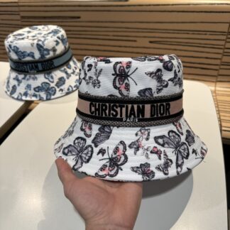 Dior British classic casual versatile ribbon bucket hat