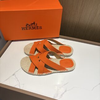 Hermès men's versatile, comfortable, non-slip orange casual slippers