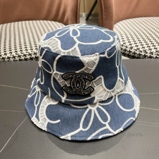 Chanel Spring and Summer Fashion All-match Embroidered Flower Bucket Hat