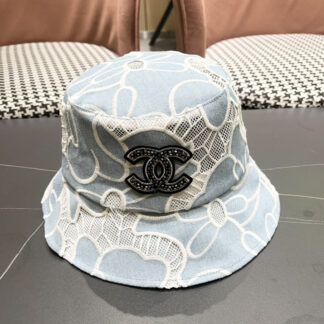 Chanel Spring and Summer Fashion All-match Embroidered Flower Bucket Hat