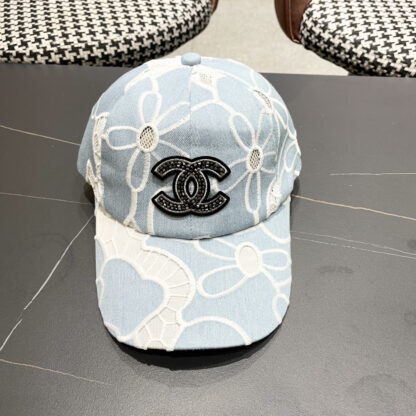 Chanel summer embroidered flower all-match baseball cap