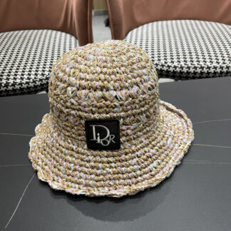 Dior colorful straw bucket hat