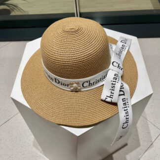 Dior straw visor bucket hat