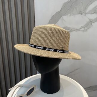 Chanel all-match high-end flat top straw hat