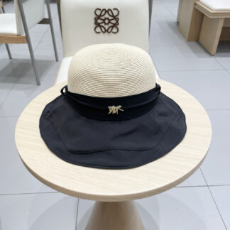Dior bow visor straw hat